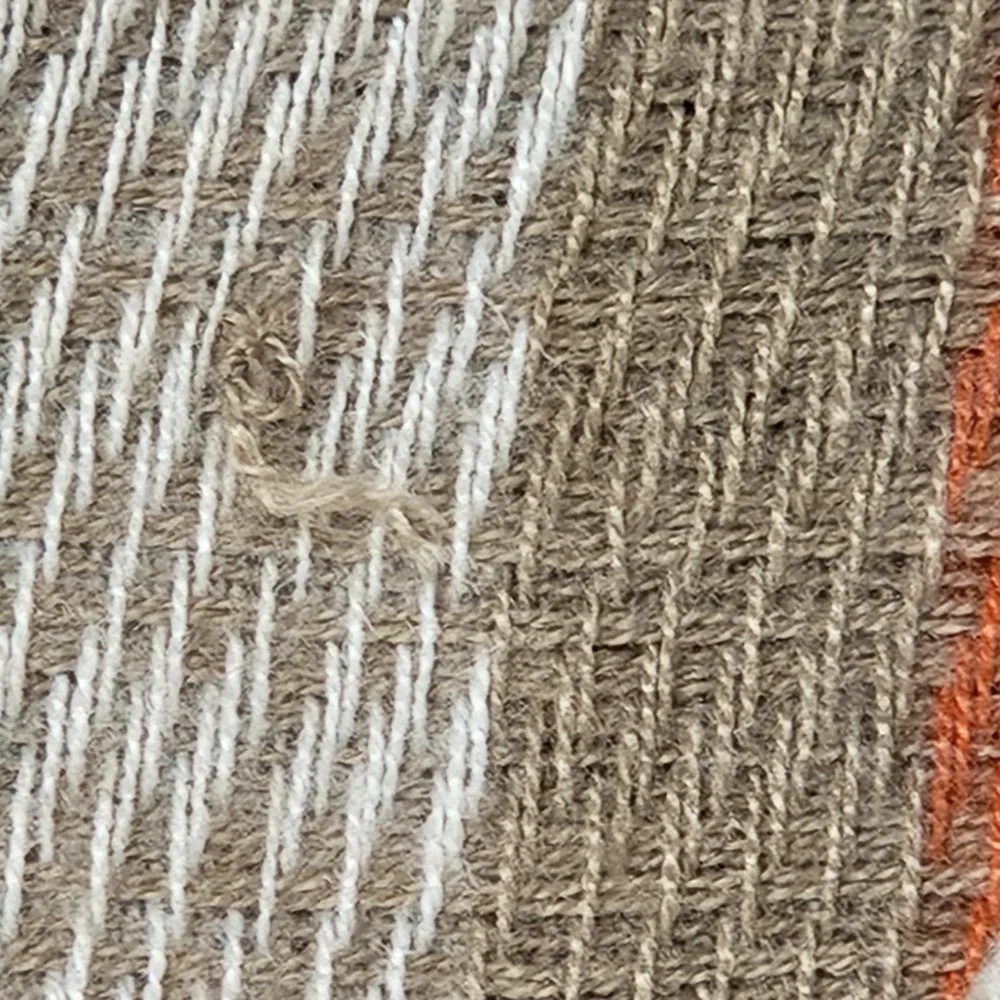 Lifestyle Orange & Beige Soft Plaid Rectangular Fringed Scarf